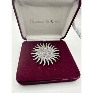 Camrose & Kross Rhinestone Sunburst Brooch Pin Jacqueline Jackie Kennedy